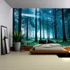 Tapestries Cilected Four Seasons Woods Tapestry Wall Hanging Soggiorno Camera da letto Paesaggio Pittura Poliestere Sottile