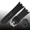 Jawoder Watchband Man 28mm Black Red Orange Gray Green Yellow Silicone Rubber Diver Watch Band Strap Pin Buckle For Royal Oak307Z