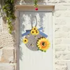 Fiori decorativi Ghirlanda di api Corda di sisal Giorno Girasole per decorazioni per porte d'ingresso 16 cm / 6,29 pollici Decorazioni per la casa Camino