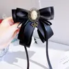 Brooches Silk Big Bow For Women Girls Webbing Bowtie Brooch On Clothing Pearl Flowers Avatar Portrait Wedding Accessories