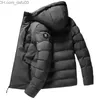 Men's Down Parkas Mens Down Parkas Fashion Solid Jackets Hooded Thick Warm Winter Casual Coat Hoodies 221125 Z230727