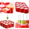 Glassverktyg S Silicone Lolly Mini Pops Mold Cube Ball Maker Tray Diy Colorful Popsicle Molds med 9 klistermärken 230726