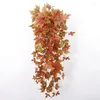 Dekorativa blommor Simulerade vägg hängande blad vinstockar grön lönn murgröna klorofytum comosum äpple 11 creepers