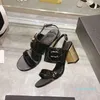 2023 Designer Luxury Pure Color Super High Heels Sandaler Womens Leather Strap Fashion Shoes Lady Sexy Chunky Heels Open Toe Sandal