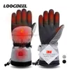 Gants de Ski LOOGDEEL Hiver Chaleur Gants Thermiques Électriques Imperméable Coupe-Vent Snowboard Vélo Moto Vélo Ski Chauffage Chauffe-Mains HKD230727