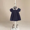 Robes pour filles Robe d'été Bébés filles Coton Floral Col de poupée Rayé Vêtements décontractés Doux et confortable pour tout-petits enfants de 1 à 7 ans 230726