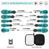 Skruvmejslar 10st magnetiska skruvmejsel Set Heavy Duty Manual Ergonomic Cross Head Metric Flat för 230727