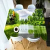 Table Cloth Colorful Landscape Pattern Tablecloth Waterproof Rectangular Table Cloth New Year Party Wedding Decoration Tapete R230726