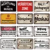 Vintage Achtung Halt War Metal Signs Berlin Tin Sign Plack Varning Varning Metallplatta Väggdekor för Pub Club Man Cave Plate Bar Outdoor Decoration 30x20cm W01