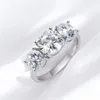 Pierścienie ślubne Smyoue białe złoto 42CT Pierścień dla kobiet Bringling Lab Diamond Band S925 Solid srebrna biżuteria hurtowa 230726