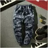 Calça Masculina Joggers Cargo Men Harém Mti-Pocket Camuflagem Calça de Moletom Masculina de Algodão Streetwear Casual Calças Plus Size M-7Xl Drop Delive Dhuso