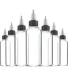 Curtains 30pcs 30ml 60ml 100ml 120ml 150ml Plastic Empty Ink Vial Twist Top Black Cap Transparent Clear Bottle Tattooing Accessories