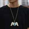 Naszyjniki wisiorek Hip Hop Memorial Custom PO Naszyjnik dla mężczyzn spersonalizowany z aniołami Wings Pendants Tray Picture 230727