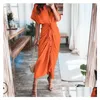 Grundläggande casual klänningar sommar mode kvinnor klänning fest elegant mantel femme sexiga damer long vestidos roupas femininas maxi kvinna clo dhpxi