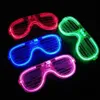 Décoration de fête 20pcs LED Lunettes 6 Couleurs Light Up Shutter Shades Glow Sticks Lunettes de soleil Adultes Enfants In The Dark Halloween Favors278y