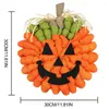 Fiori decorativi Ghirlanda di zucca di Halloween Riutilizzabile Gancio per porta con faccia di fantasma Panno artificiale Decorazione per la casa in rattan