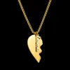 Collares pendientes Nombre personalizado Amor Acero inoxidable Dos amigos Corazón Pareja Collar Hombre Regalos para la amistad Día de San Valentín Presente 230727