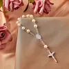 Bangła 30pcs Chrzty Różańce Palone Różańce Palca Faux Pearls for Favors Chrześcijanie Komunii P230726