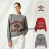 Women Sweaters Spring Letter loro piana Round Neck Long Sleeve Cashmere Knitted Sweater Pullover White Red Gray Blue