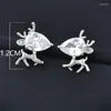 Brincos de pino SINLEERY fofos pequenos cervos de cristal para mulheres acessórios de joias para festa de casamento ES619 SSB