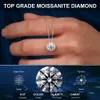 MOISSANITE DIOND 6,5 mm 1CT Naszyjnik dla kobiety wisiorek 925 Srebrny naszyjnik Party Bridal Biżuteria