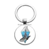 Schlüsselanhänger Lanyards Ozean Wal Meeresleben Metall Schlüsselanhänger Mode Blaue Welle Orgel Herz Sanduhr Kunst Bild Glas Cabochon Autoschlüssel Dhrpm