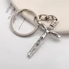 Vintage Metal Cross Keychain for Men Car Keyring Backpack Charm Creative Crucifix Christ Religious Souvenir Gift