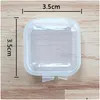 Förpackningsboxar Mini Square Storage Containers Box med gångjärnslocket klara öronproppar Transparent arrangör Drop Delivery Office School Busi DH75Z