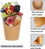 صناديق 50 مجموعة 14 أوقية يمكن التخلص منها كؤوس charcuterie ، Kraft Paper French Friese حامل للوافل أو الرقائق أو الفشار أو الحفلات