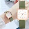 Gaiety marque mode femmes montre Simple carré Bracelet en cuir dames montres Quartz montre-Bracelet femme horloge Drop263b