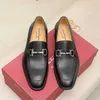 Läder Feragamo Spring Suits and Summer New Moccasin British Shoes High-End Business Formal Lefu Leather Shoes Men's LSYD