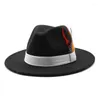 Boinas Mujeres Hombres Lana Sombrero Fedora con Cloche Cinta Caballero Elegante Dama Invierno Otoño Ala ancha Jazz Padrino Sombrero Gorra