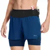 Arsuxeo Men's Trail Running Shorts Sportswear 2 in 1ラップアラウンドポケットジムトレーニングエクササイズジョギングアスレチックショーツB233