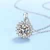 Colares Moissanite para Mulheres Colar de Diamante de Prata Esterlina 925 Pingente Banhado a 18K Joias Delicadas Presente para Mulheres Mães Meninas