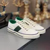 Mode Tennis 1977 Casual Shoes Luxurys Designers Mens Shoe Italy Green and Red Web Stripe Rubber Sole Stretch Cotton Low Top Men Sneakers 36-44