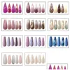 Unhas postiças 30 pçs pontas de balé brilhantes longo caixão unhas falsas ponta de gel adesivo acrílico fl er para mulheres meninas diy nail art drop de dhl9o