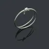 T Bangle bracelet bracelet noeud designer double ligne corde femmes minorité 18 carats or argent brillant cristal diamant bracelets bracelet cadeau de fête de luxe 2438