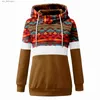 Hoodies Sweatshirts Dames geometrisch patroon Warme sjaal Hals Hoodie Pullover Vintage Western Etnische stijl Azteekse print Trekkoord Hooded Sweatshirt T230727