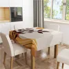 Table Cloth Brown Leaf Abstract Design Tablecloth Dining Table Dust Cover Heat Resistant Kitchen Dining Room Multiple Sizes R230727