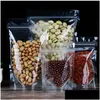 Verpakking Zakken 100 Stuks Veel Stand Up Tas Transparante Plastic Rits Geur Proof Verpakking Herbruikbare Voedsel Opslag Pouches Voor Koffie thee Sna Dhn5Q