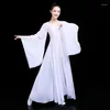 Vestimenta de palco Clássica manga de água Dacne Vestuário Yangko Traje Hanfu Fã Dança Folclórica Chinesa Vermelha Vestido Tradicional de Strass