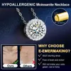 Moissanite Diamond 6.5mm 1CT Necklace For Woman Pendant 925 Silver Necklace Chains Party Bridal Fine Jewelry