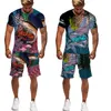 Gilet da uomo 3d pesce stampato pesca sportiva campeggio caccia mimetica T-shirt set per uomo abbigliamento streetwear taglie forti tee/corto/abiti