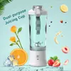 Juicers Portable Blender 600ML Electric Juicer Fruit Mixers 4000mAh USB Rechargeable Smoothie Mini Blender Personal Juicer colorful Cup 230726