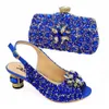 Sandalias para mujer Conjunto de zapatos y bolsos de cuero italiano Color azul Zapato italiano con conjunto de bolsos a juego Conjunto de zapatos y bolsos nigerianos para fiesta 230726