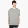 Bonzero European och American Fashion Double Cuffs Color Ribbon Sticked T-shirt Herrens kvinnors par kostym sommar andas kort ärm