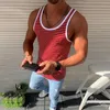 Herrtankstoppar Gym Topp Summer randig bomull är ärmlös skjorta avslappnad mode fitness stringer män kroppsbyggande kläder s5xl 230726