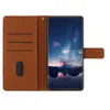 Square Cube Leather Plånbok Flip Falls för Samsung S23 FE A25 A05 A05S A15 Sony Xperia 1 V 10 V 10V 2023 Business Pu ID Card Pockplats Slot Holder Cover Book Pouch Strap