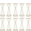 Party Decoration 10st Gold White Flower Stand 70cm 50cm Metal Road Lead Wedding Centerpiece Flowers Rack för Event240F