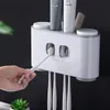 Toothbrush Holders Wall Mounted Holder Toothpaste Squeezer Bathroom Automatic Dispenser Storage Accessories Set 230726